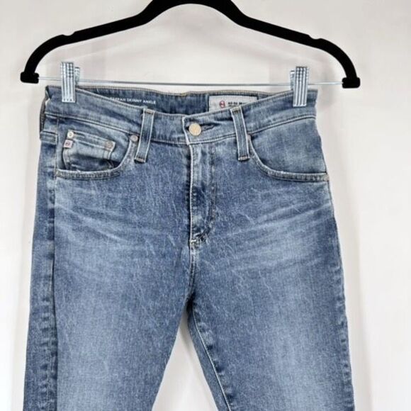 AG Jeans The Farrah Skinny Ankle high rise Blue Medium Wash Whiskering Size 26R - Picture 2 of 13